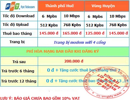 báo giá lap mạng ADSL FPT